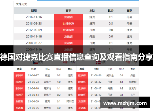 德国对捷克比赛直播信息查询及观看指南分享